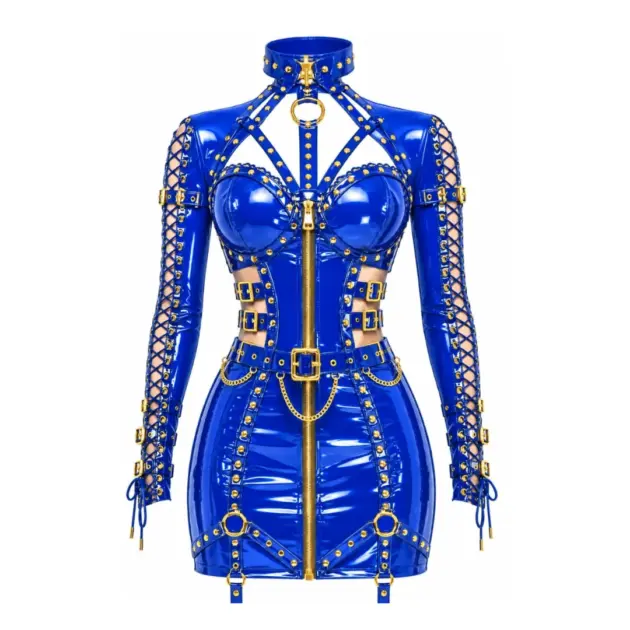 Blue PVC Bodysuit