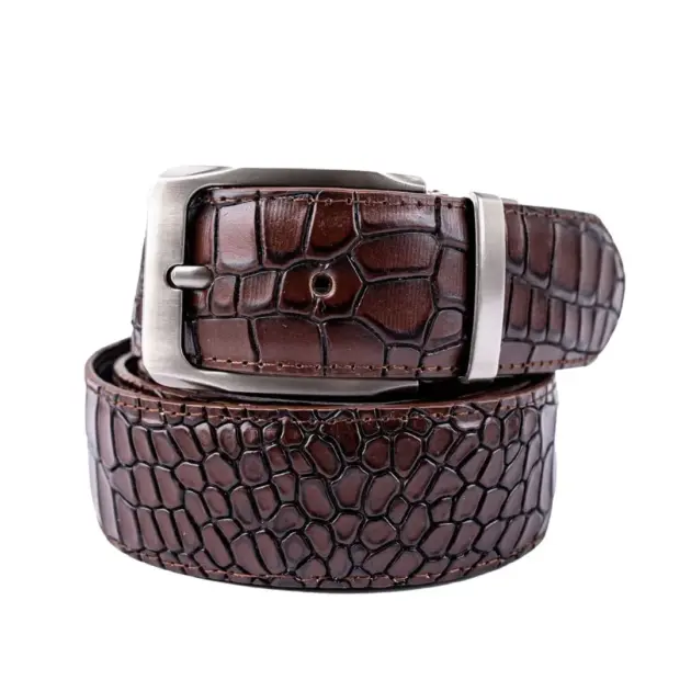 Men's croc pattern leather belt