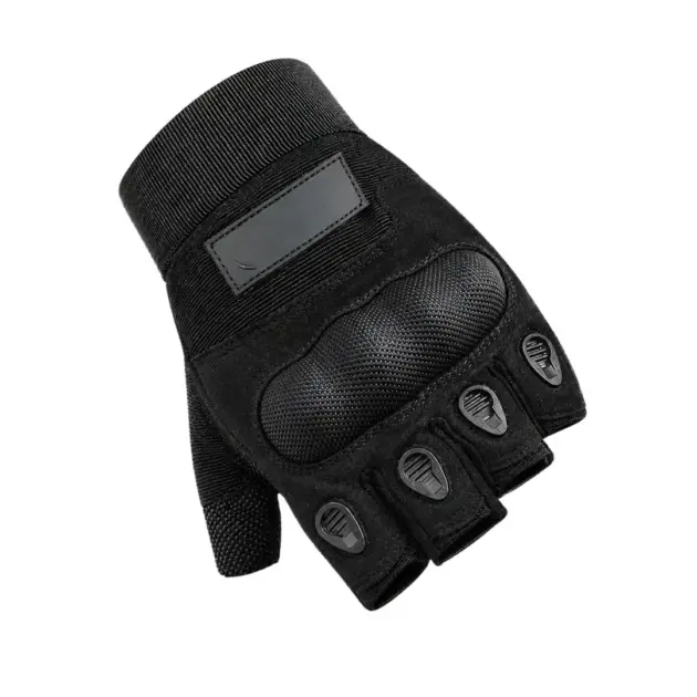 Black half-finger summer gloves for men