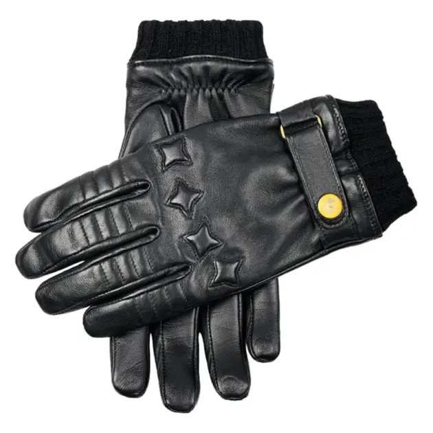 Cashmere-lined touchscreen leather driving gloves