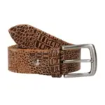 Croc textured leather belt for men