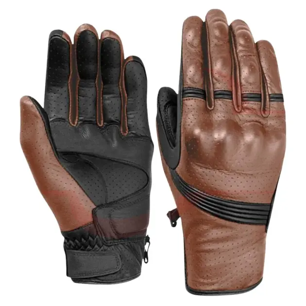 Genuine leather motorbike riding gloves