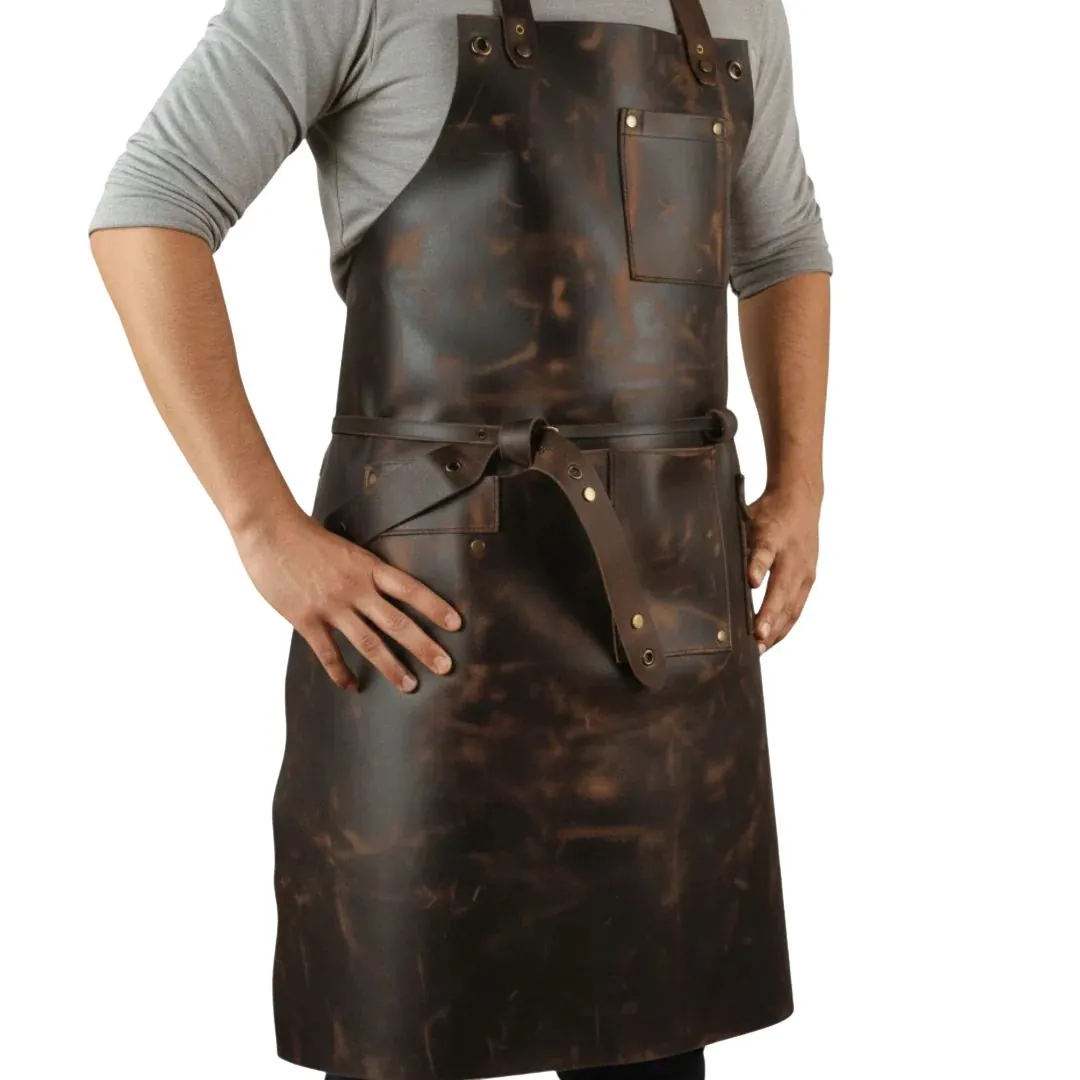 Genuine cowhide leather cooking apron