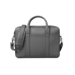 Leather briefcase with structured design and top handle