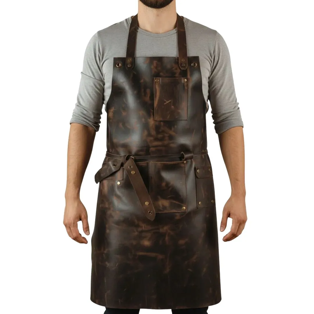 Sunsiraj premium leather cooking apron
