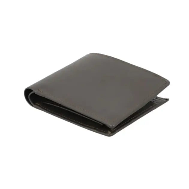Men's bi-fold leather wallet with 6 card pockets