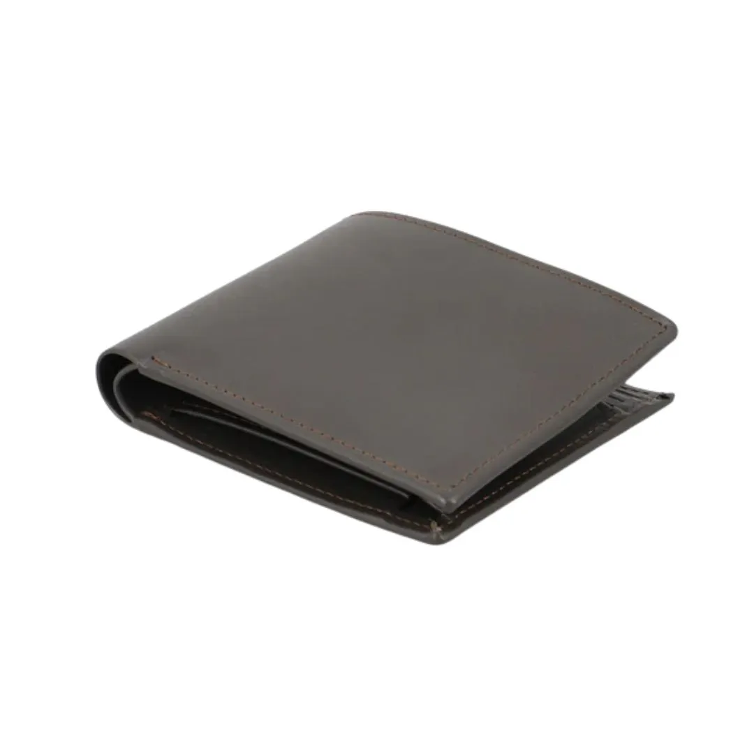 Men's bi-fold leather wallet with 6 card pockets