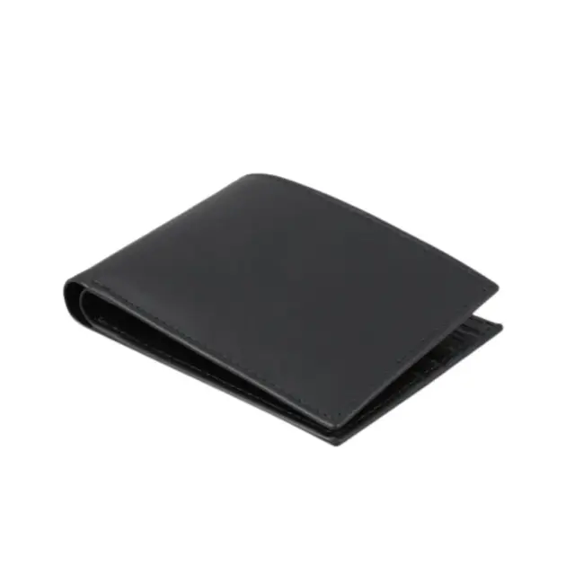 Men's bi-fold leather wallet with 6 card slots