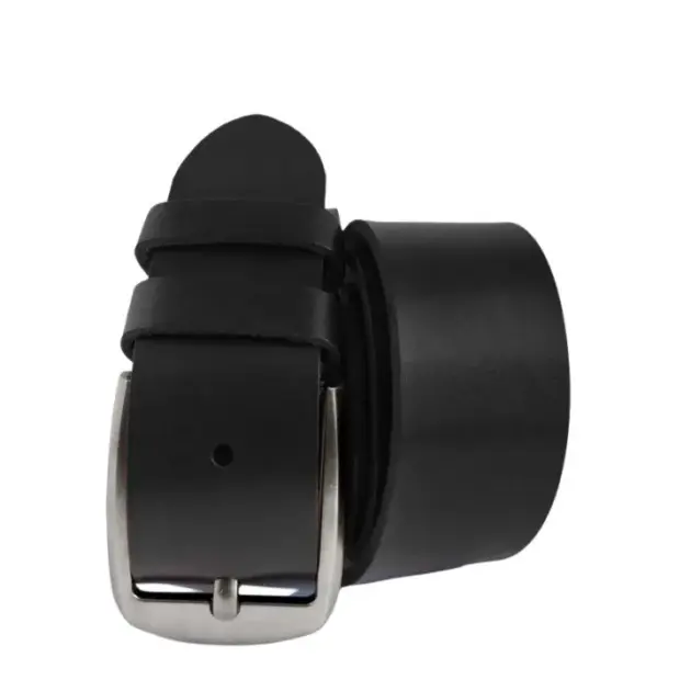 Men's black genuine leather belt
