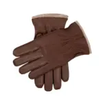 Men's cashmere-lined deerskin leather gloves