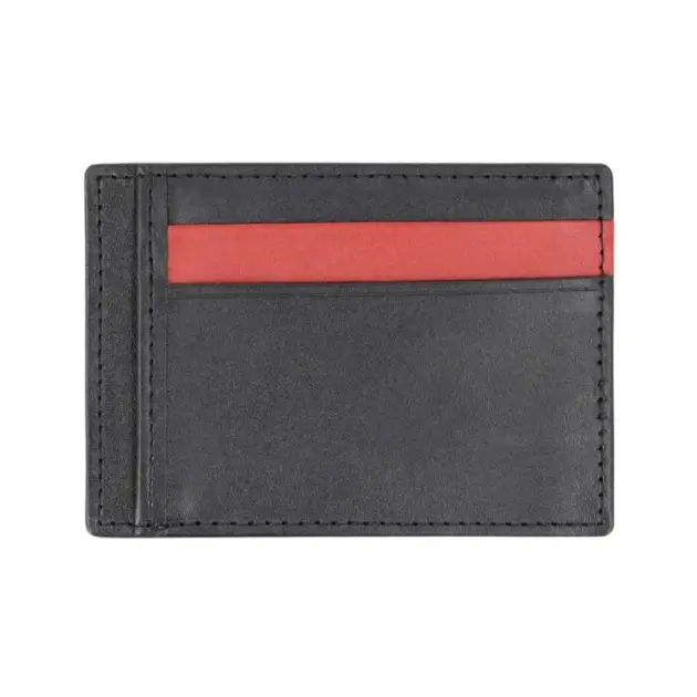 Men's leather card holder with multiple card slots