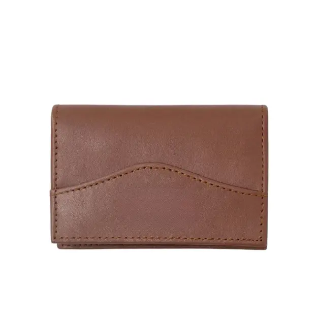 Men's leather card holder with four card slots