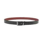 Reversible black and brown leather belt for men