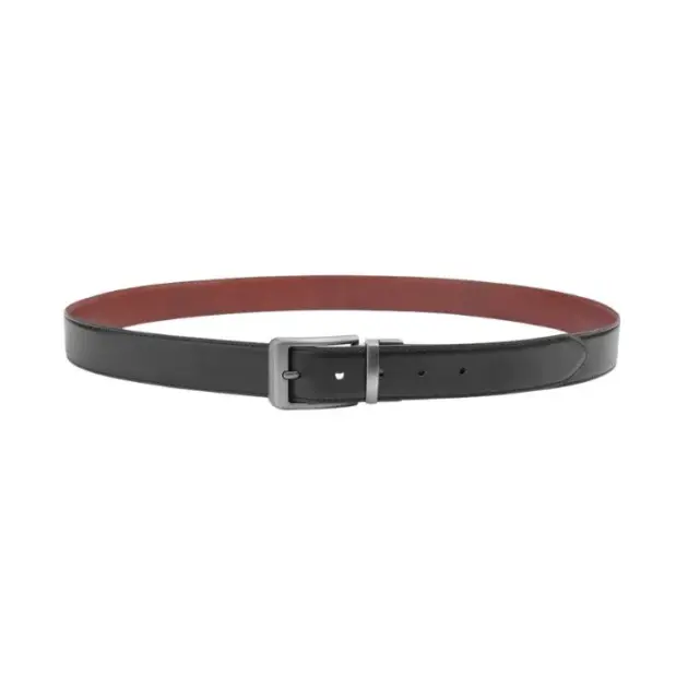 Reversible black and brown leather belt for men