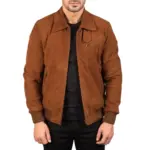 Tan suede leather jacket