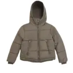 Women's grey high neck puffer jacket