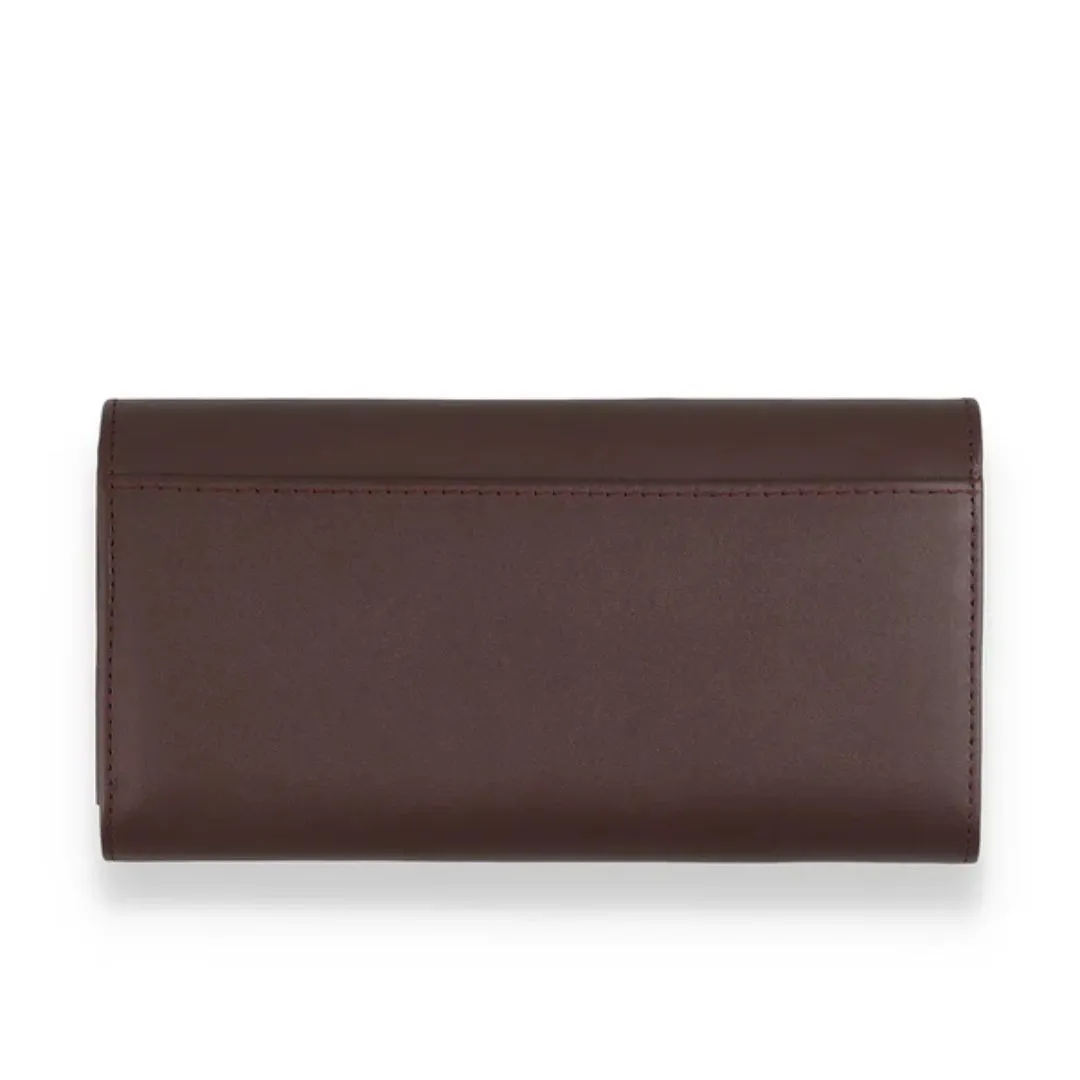 Women's leather wallet with coin pocket and card storage
