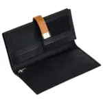 Women's long leather wallet with 8 card slots