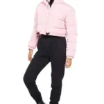 Women's pink cropped puffer jacket