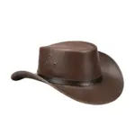 Black stripe leather cowboy hat