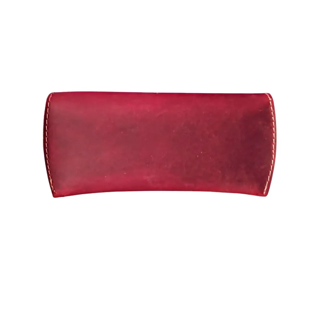 Ruby Crazy Horse leather eyeglass case