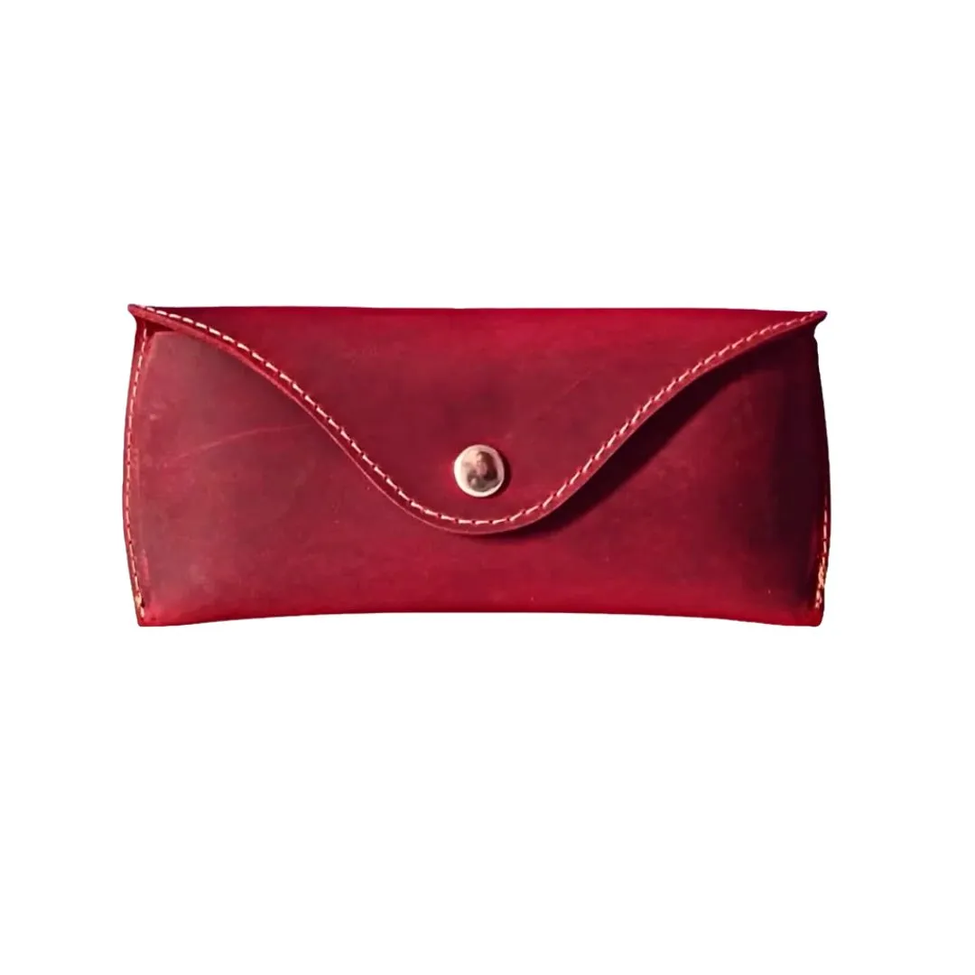 Ruby leather eyeglass case